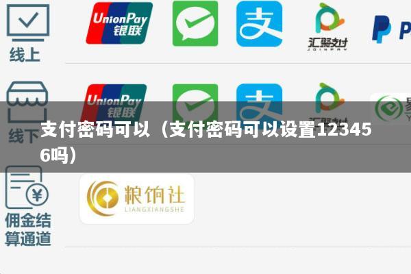 支付密码可以(支付密码可以设置123456吗)