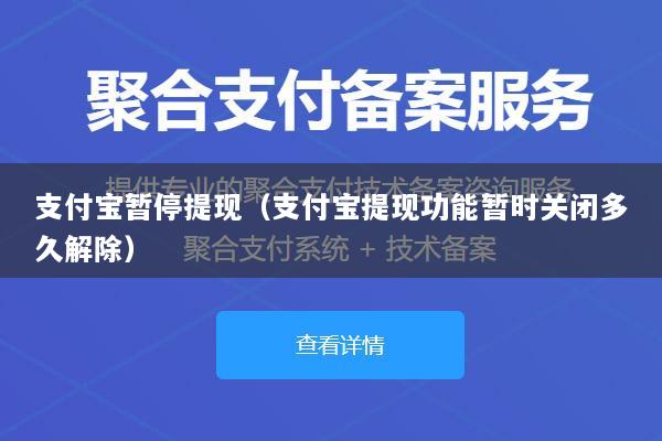 支付宝暂停提现(支付宝提现功能暂时关闭多久解除)
