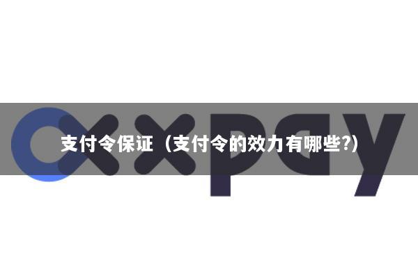 支付令保证(支付令的效力有哪些?)