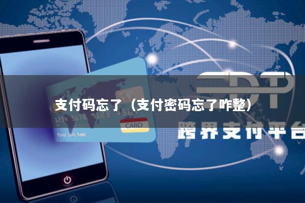 支付码忘了(支付密码忘了咋整)