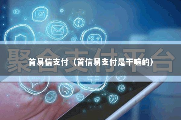 首易信支付(首信易支付是干嘛的)